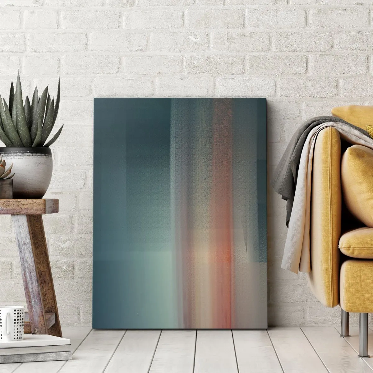 Bild auf Leinwand - Leinwandbild - Abstraktion: Lichtwellen - 55x100 cm