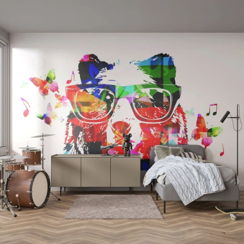 Selbstklebende Fototapete Deluxe Sticker - Ich mag! - Abstraktion, Tragen, Gläser - 150x105 cm