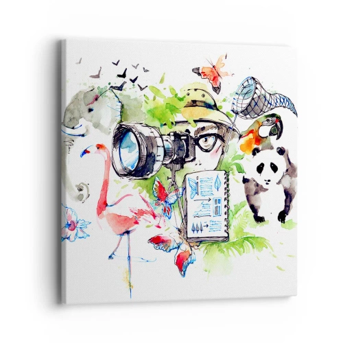 Bild auf Leinwand - Leinwandbild - In der Linse eines Reisenden - 40x40 cm