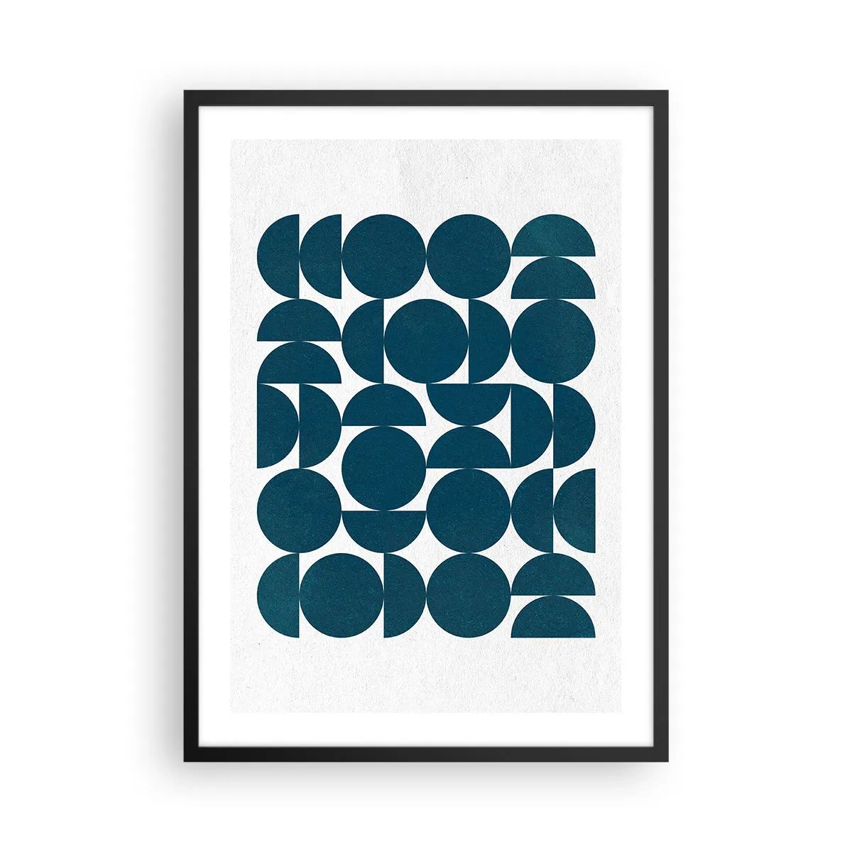 Poster in einem schwarzem Rahmen - Kreise und Halbkreise - 50x70 cm