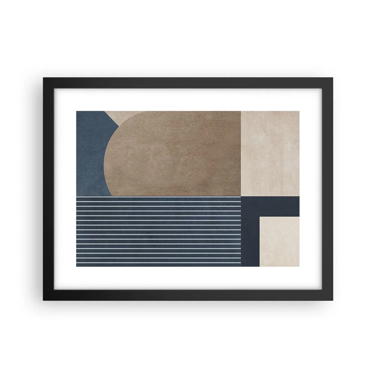 Poster in einem schwarzem Rahmen - Komposition aus Einfachheit und Rundheit - 40x30 cm