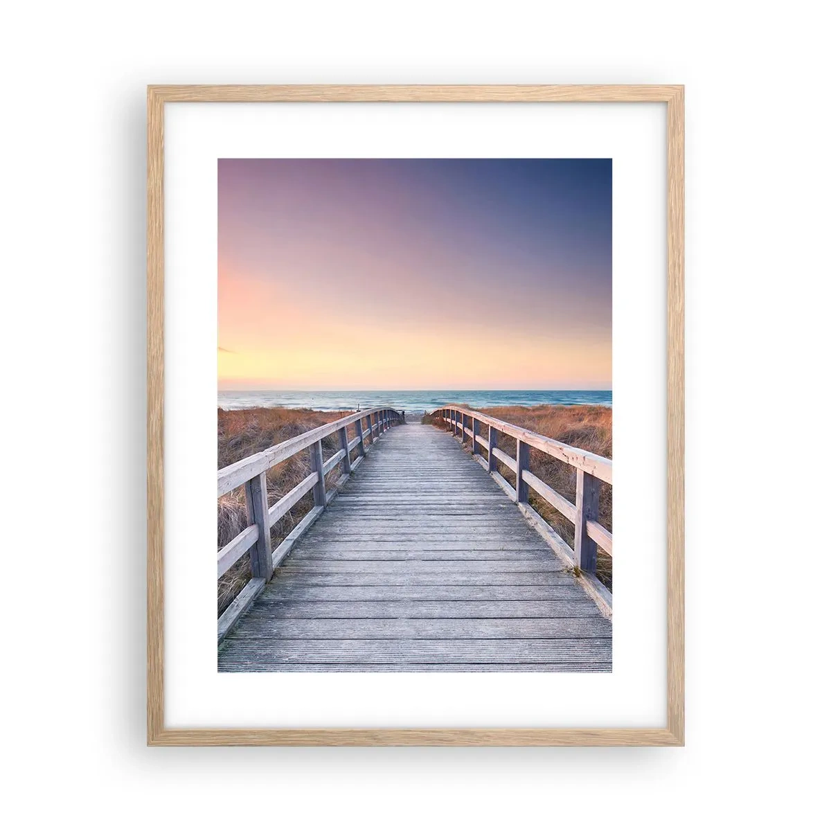 Poster in einem Rahmen aus heller Eiche - Baltische Abend-Aurora - 40x50 cm