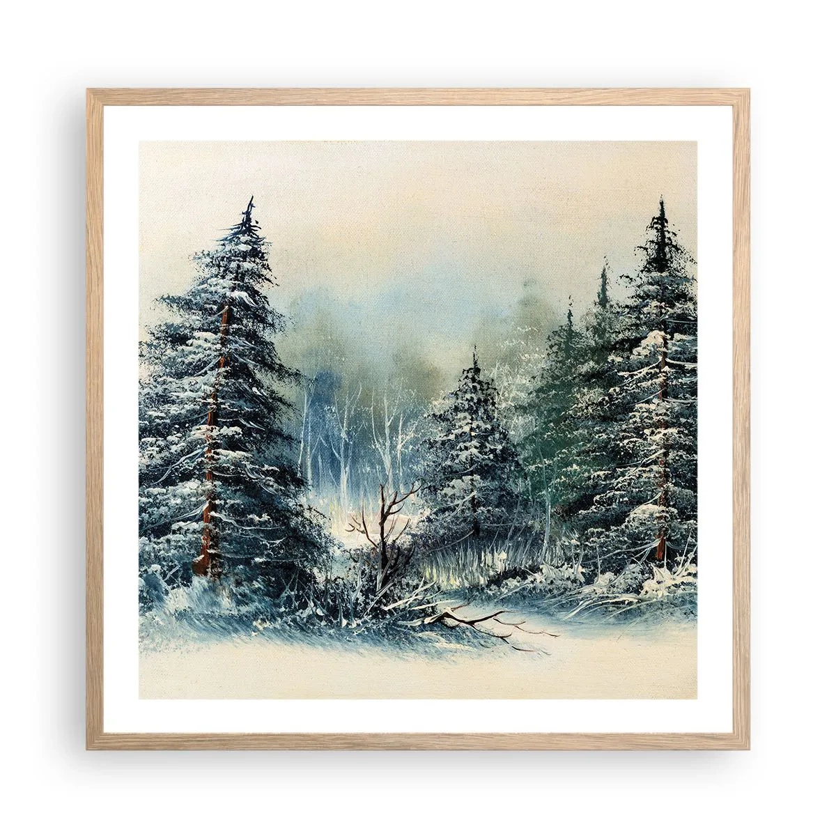 Poster in einem Rahmen aus heller Eiche - Bereit für Weihnachten - 60x60 cm