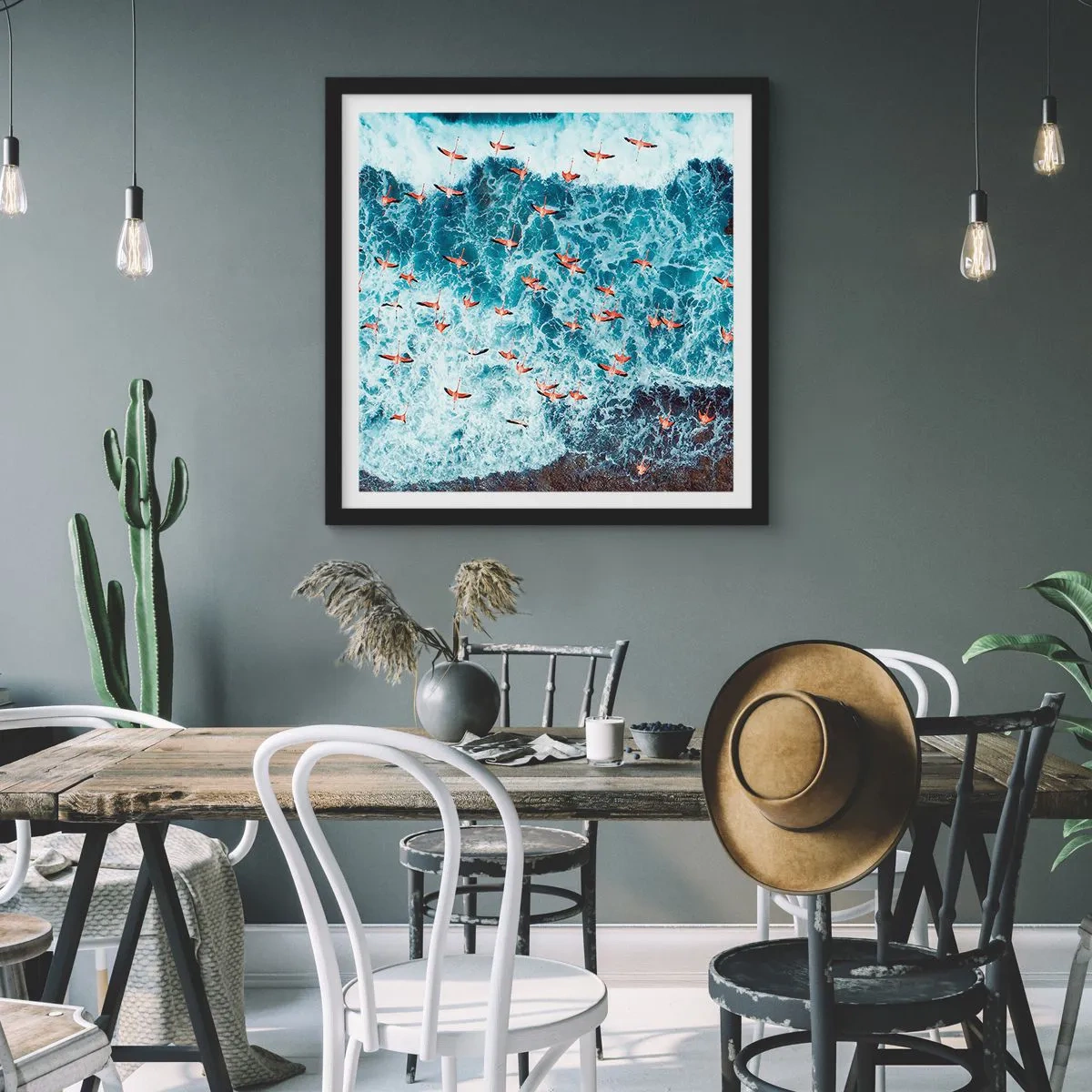 Poster in einem schwarzem Rahmen - Die Küstenparade - 30x30 cm