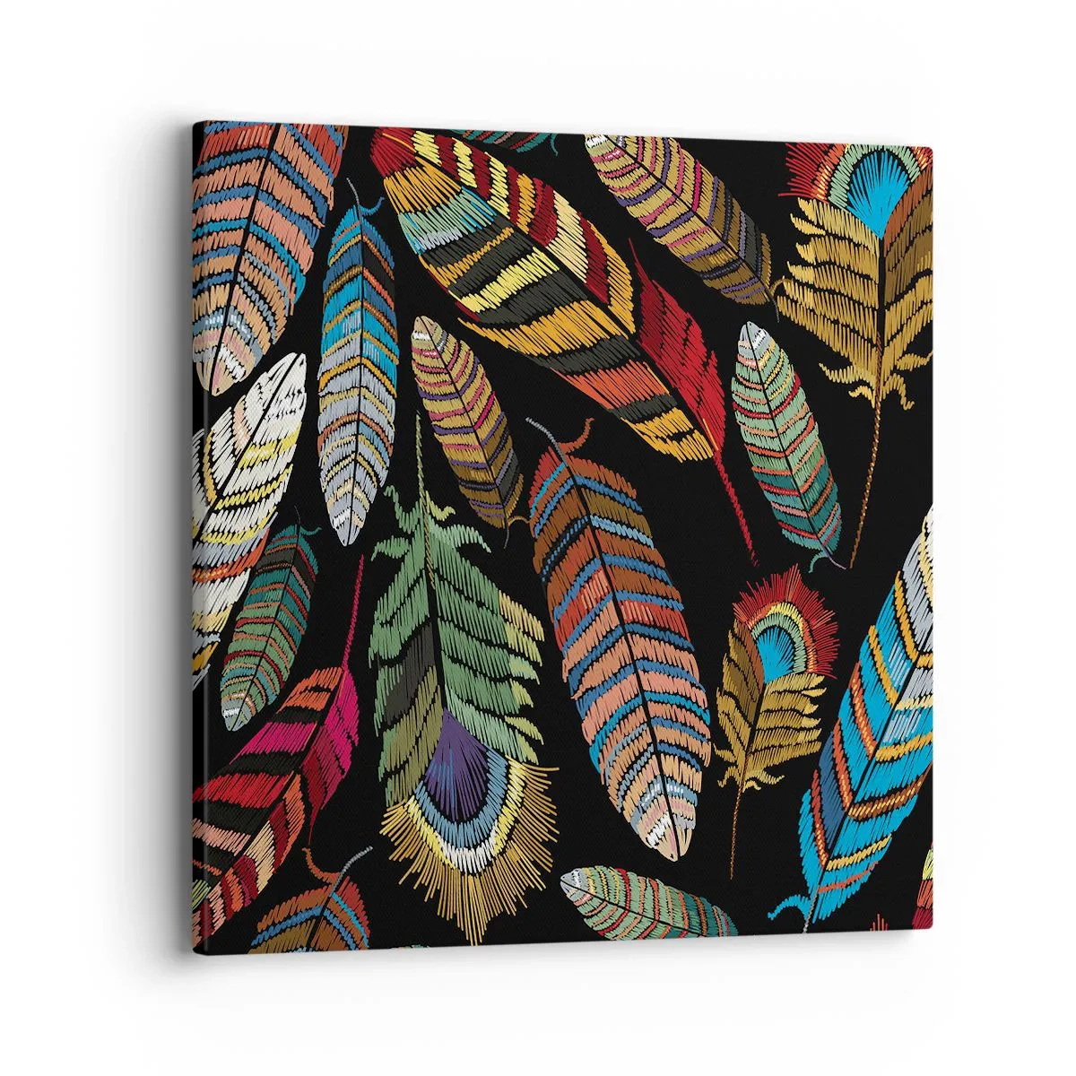 Bild auf Leinwand - Leinwandbild - Der Vogelkarneval - 40x40 cm