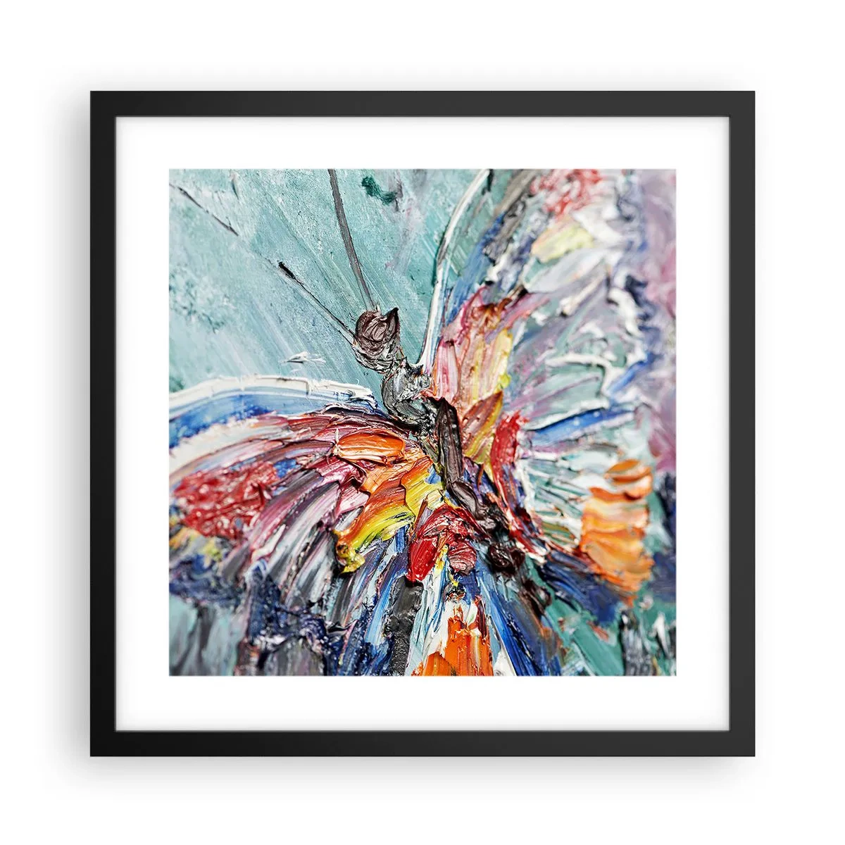 Poster in einem schwarzem Rahmen - Von der Natur gemalt - 40x40 cm