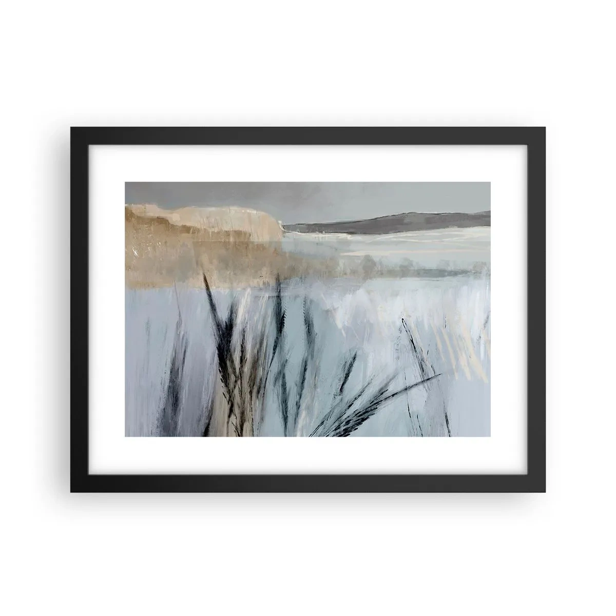Poster in einem schwarzem Rahmen - Winterfelder - 40x30 cm