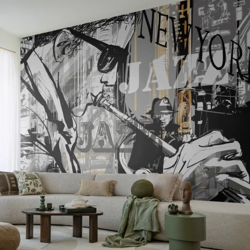 Selbstklebende Fototapete Deluxe Sticker - Im Rhythmus von New York - New York, Musik, Jazz - 450x315 cm