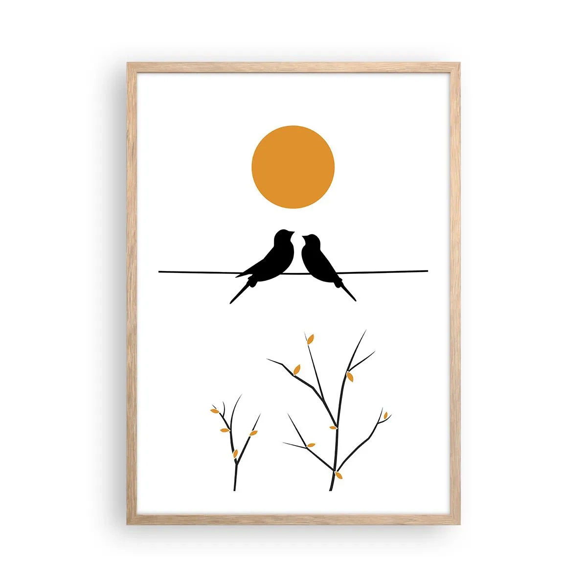 Poster in einem Rahmen aus heller Eiche - Abend der Nachtigallen - 50x70 cm