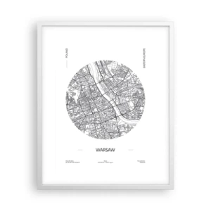 Poster in einem weißen Rahmen - Anatomie von Warschau - 40x50 cm