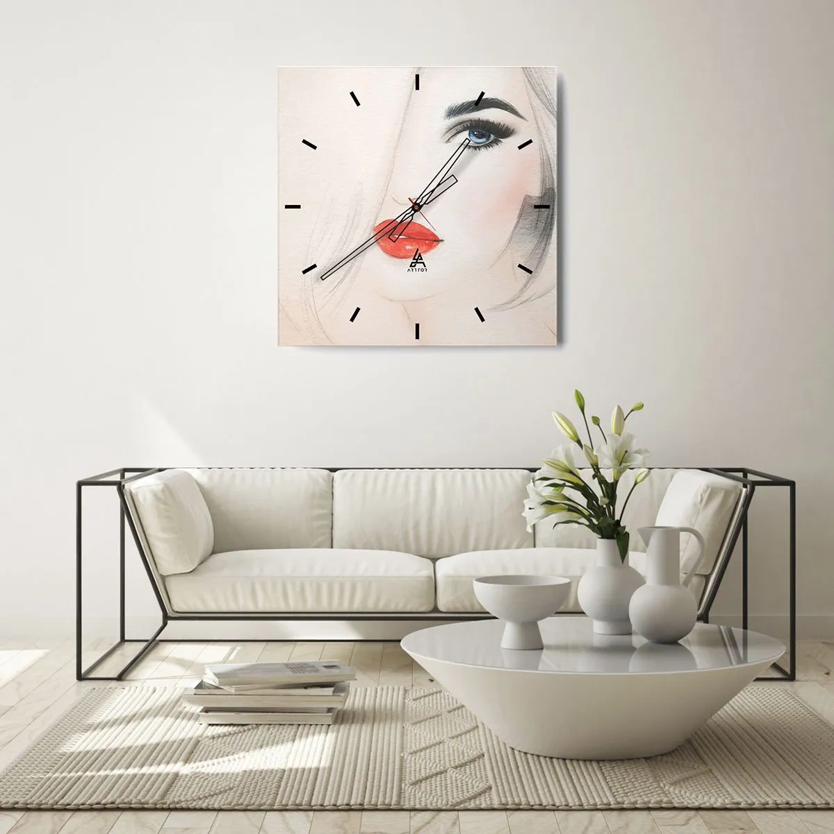 Wanduhr - Glasuhr - Es hypnotisiert und berauscht - 40x40 cm