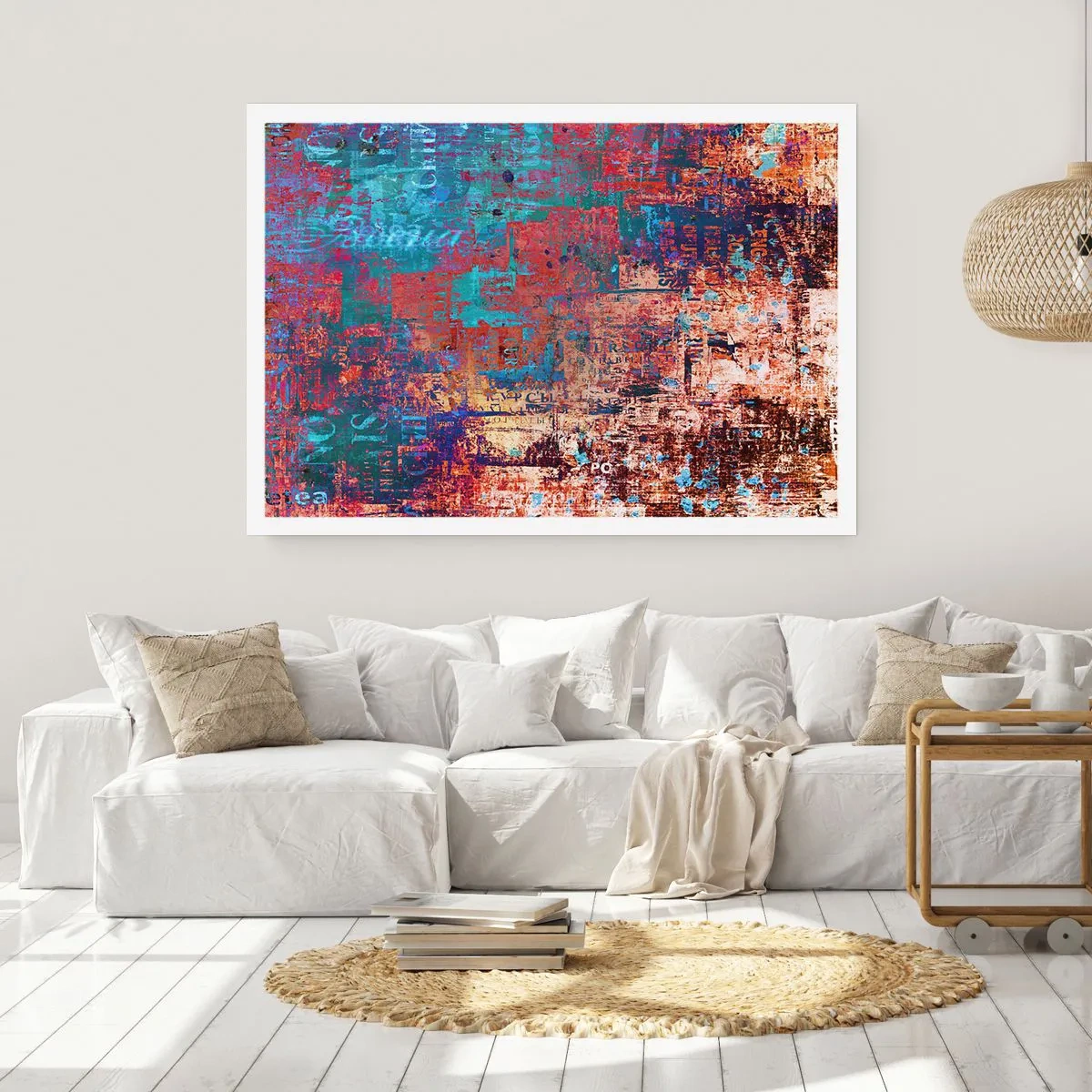 Poster - Eine abstrakte Komposition mit einer Mischung intensiver Farben. - 100x70cm - Erinnerung und Vergessen - Moderne Wanddekoration für Wohnzimmer und Schlafzimmer ARTTOR