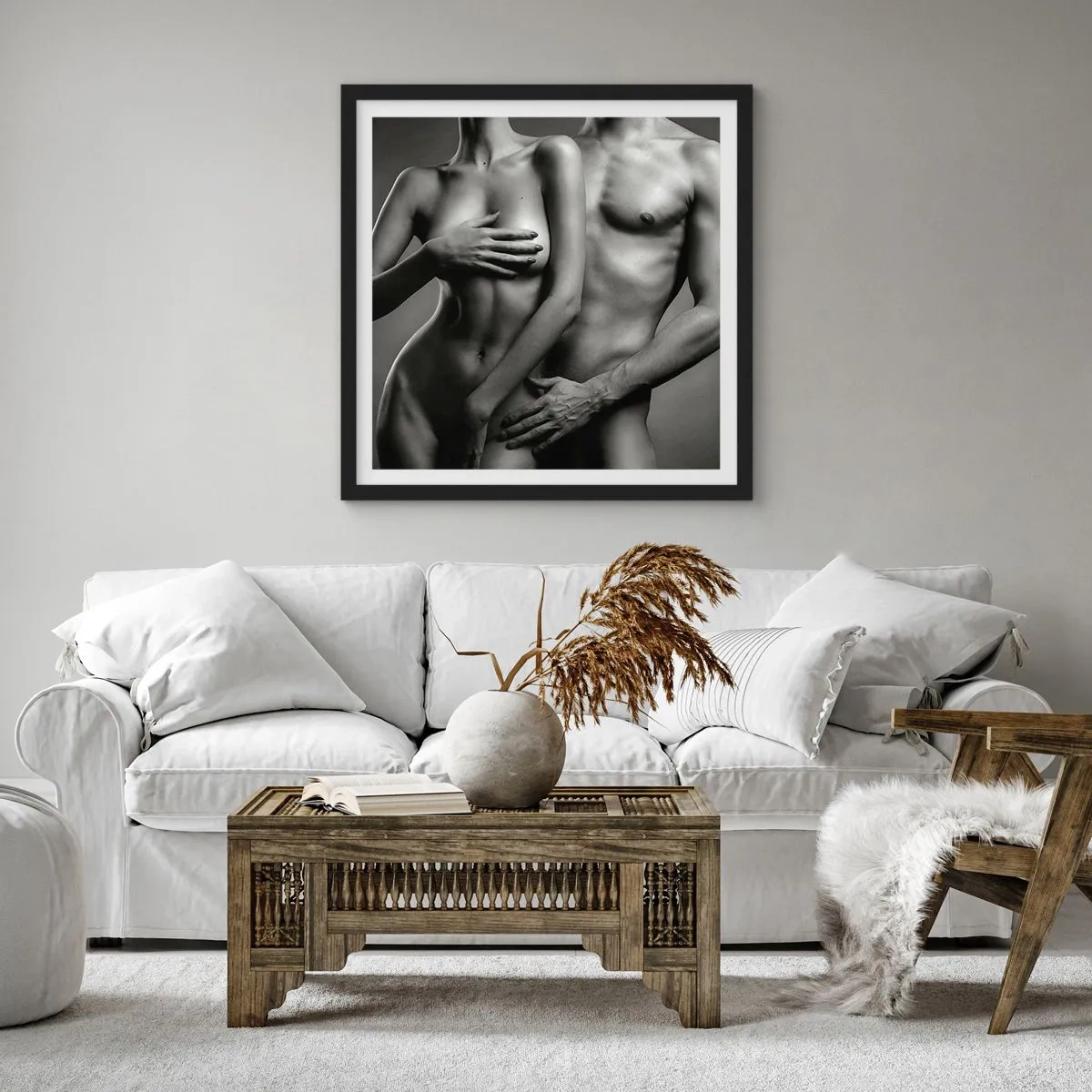 Poster in einem schwarzem Rahmen - Adam und Ewa - 50x50 cm