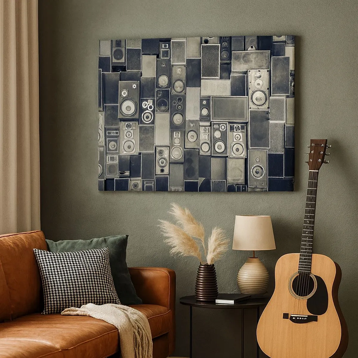 Bild auf Leinwand - Leinwandbild - Lautsprecherkollektion im Retro-Stil - 70x50cm - Und es ist alles in Ordnung - Moderne Wanddekoration für Wohnzimmer und Schlafzimmer ARTTOR