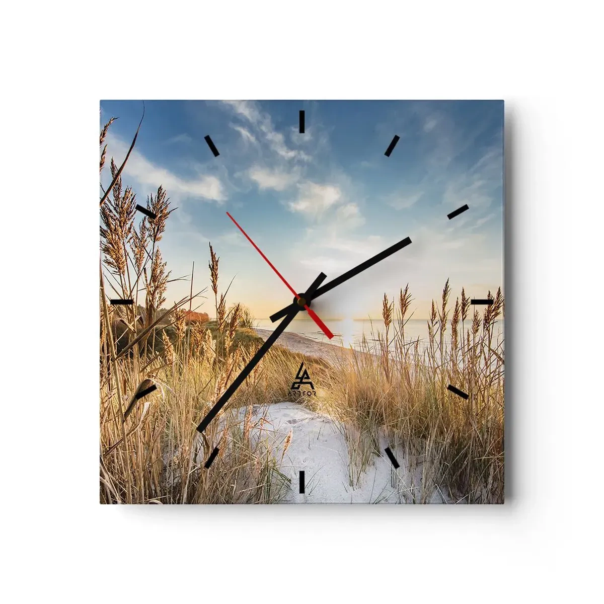 Wanduhr - Glasuhr - Nordstrand - 40x40 cm