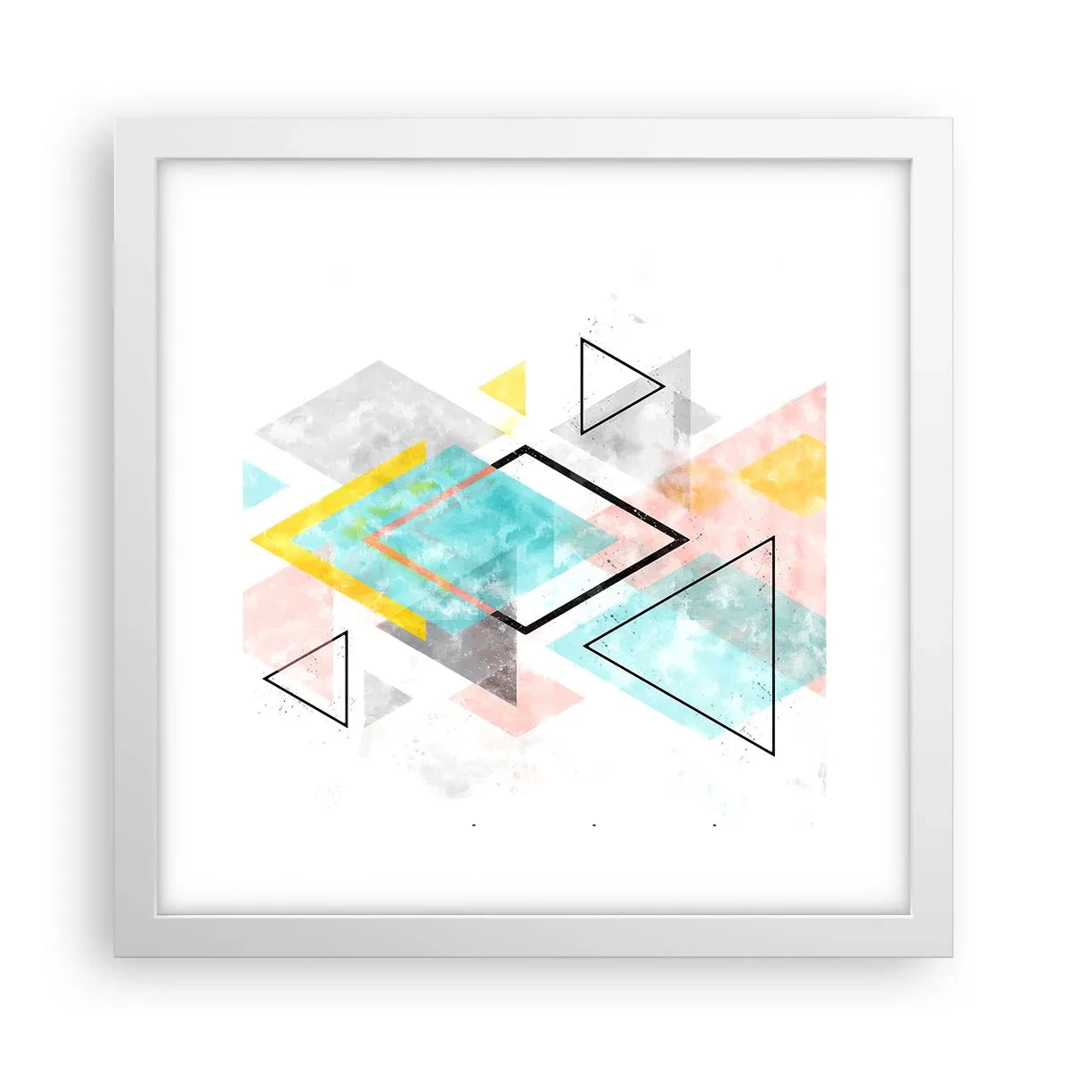Poster in einem weißen Rahmen - Geometrisches Spiel - 30x30 cm