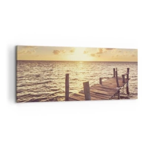 Bild auf Leinwand - Leinwandbild - Das goldene Land der Sanftmut - 100x40 cm