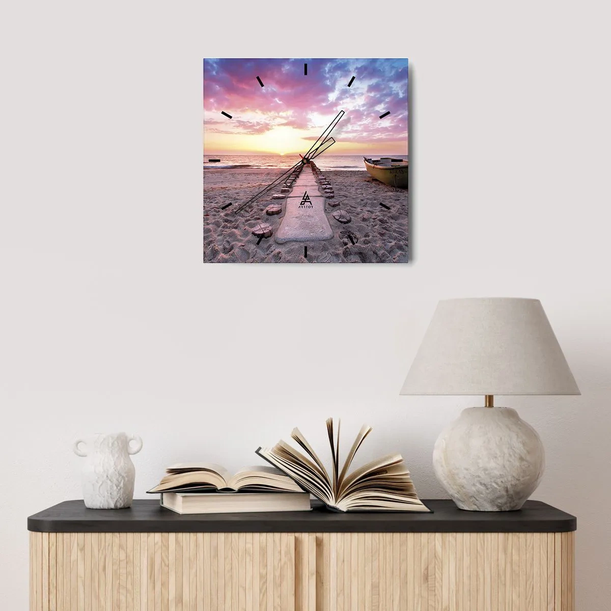 Wanduhr - Glasuhr - Ein Moment tiefer Erfahrung - 40x40 cm