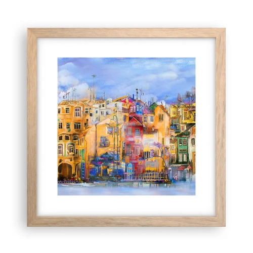 Poster in einem Rahmen aus heller Eiche - Wir sind zusammen - 30x30 cm