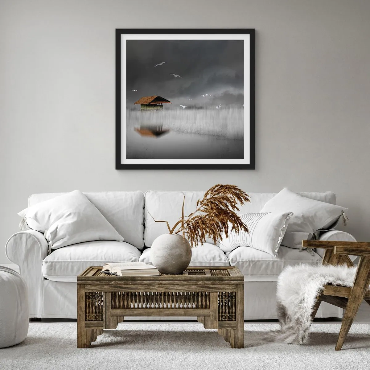 Poster in einem schwarzem Rahmen - Schutz vor Regen - 50x50 cm