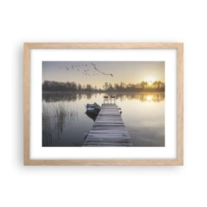 Poster in einem Rahmen aus heller Eiche - Ich komme nach einiger Zeit zurück - 40x30 cm