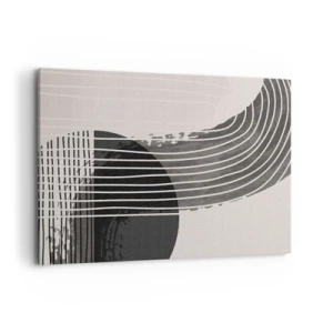 Bild auf Leinwand - Leinwandbild - Abstraktes Muster mit Linien und geometrischen Formen - 100x70cm - Hin und zurück - Moderne Wanddekoration für Wohnzimmer und Schlafzimmer ARTTOR