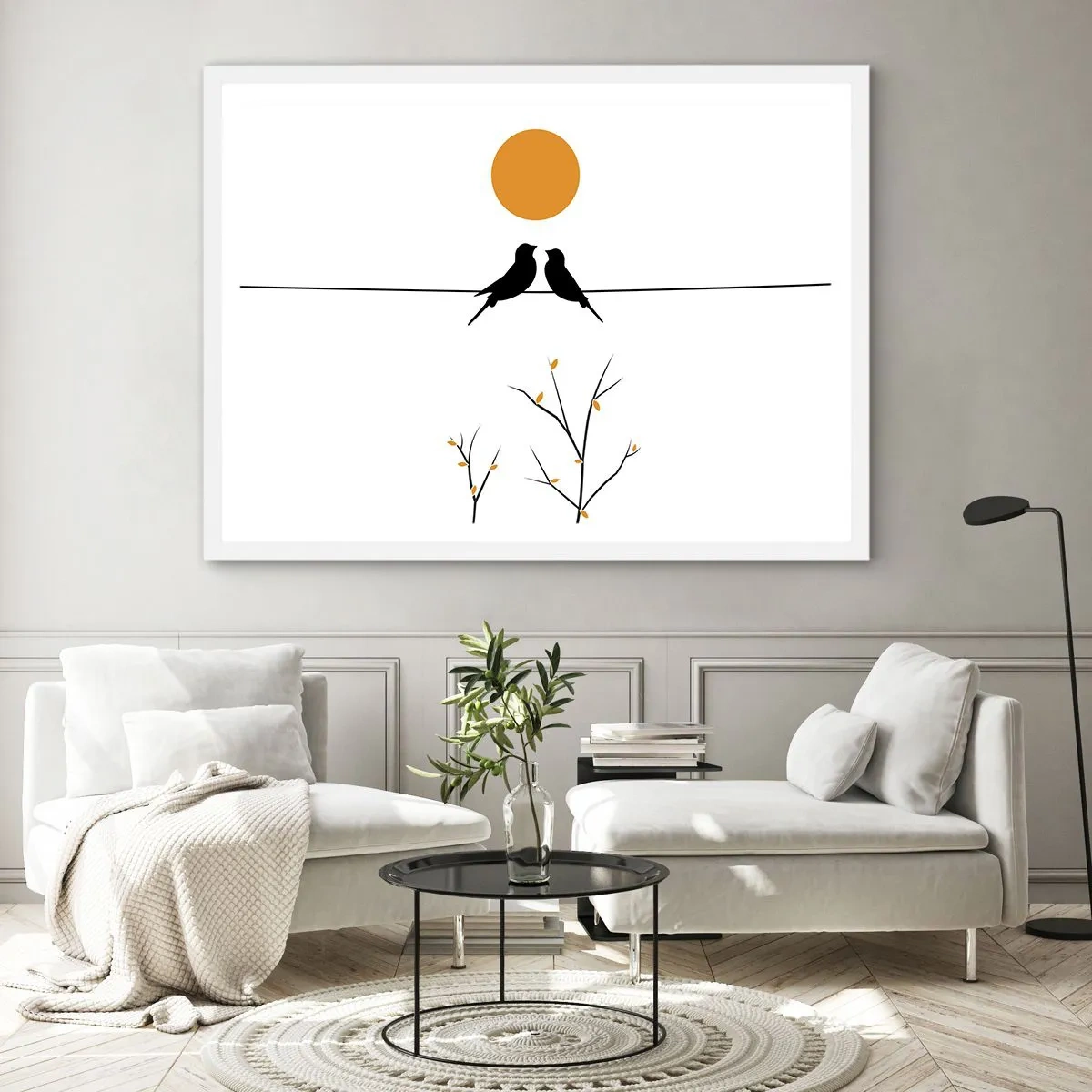 Poster in einem weißen Rahmen - Abend der Nachtigallen - 70x50 cm