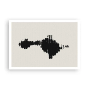 Poster - Ein abstraktes Motiv, das einer Schallwelle im minimalistischen Stil ähnelt. - 100x70cm - Schwingungen der Fantasie - Moderne Wanddekoration für Wohnzimmer und Schlafzimmer ARTTOR