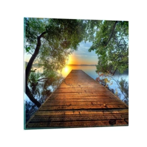 Glasbild - Bild auf glas - Nimm dir Zeit, setz dich hin - 40x40 cm