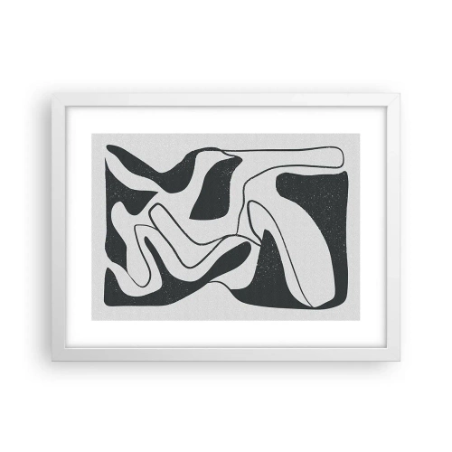 Poster in einem weißen Rahmen - Abstraktes Spiel im Labyrinth - 40x30 cm