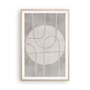 Poster in einem Rahmen aus heller Eiche - Kreisförmig und geradeaus - 61x91 cm