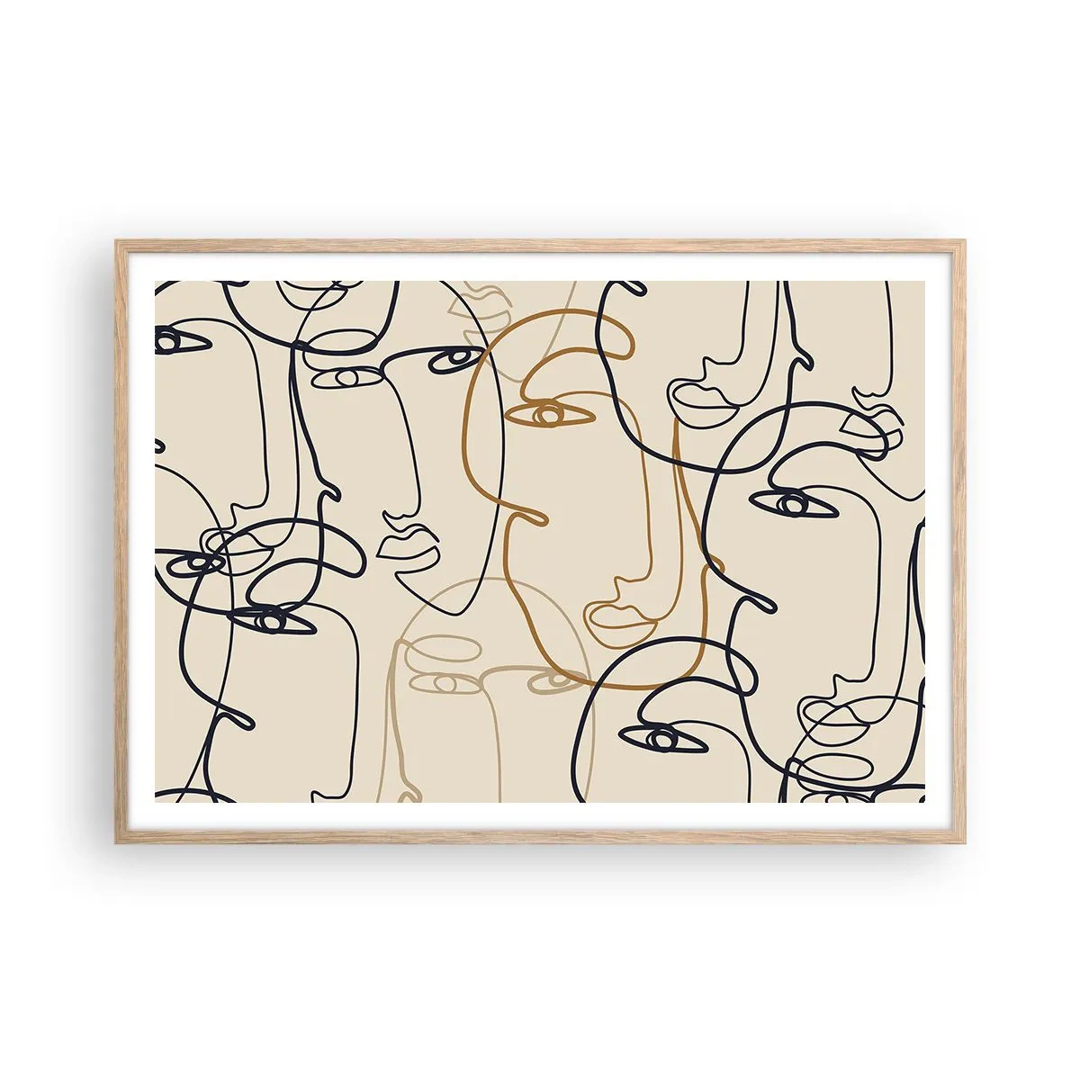 Poster in einem Rahmen aus heller Eiche - Das Porträt wird multipliziert - 100x70 cm