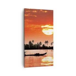 Bild auf Leinwand - Leinwandbild - Die Ruhe der Tropen bei Sonnenuntergang - 55x100 cm