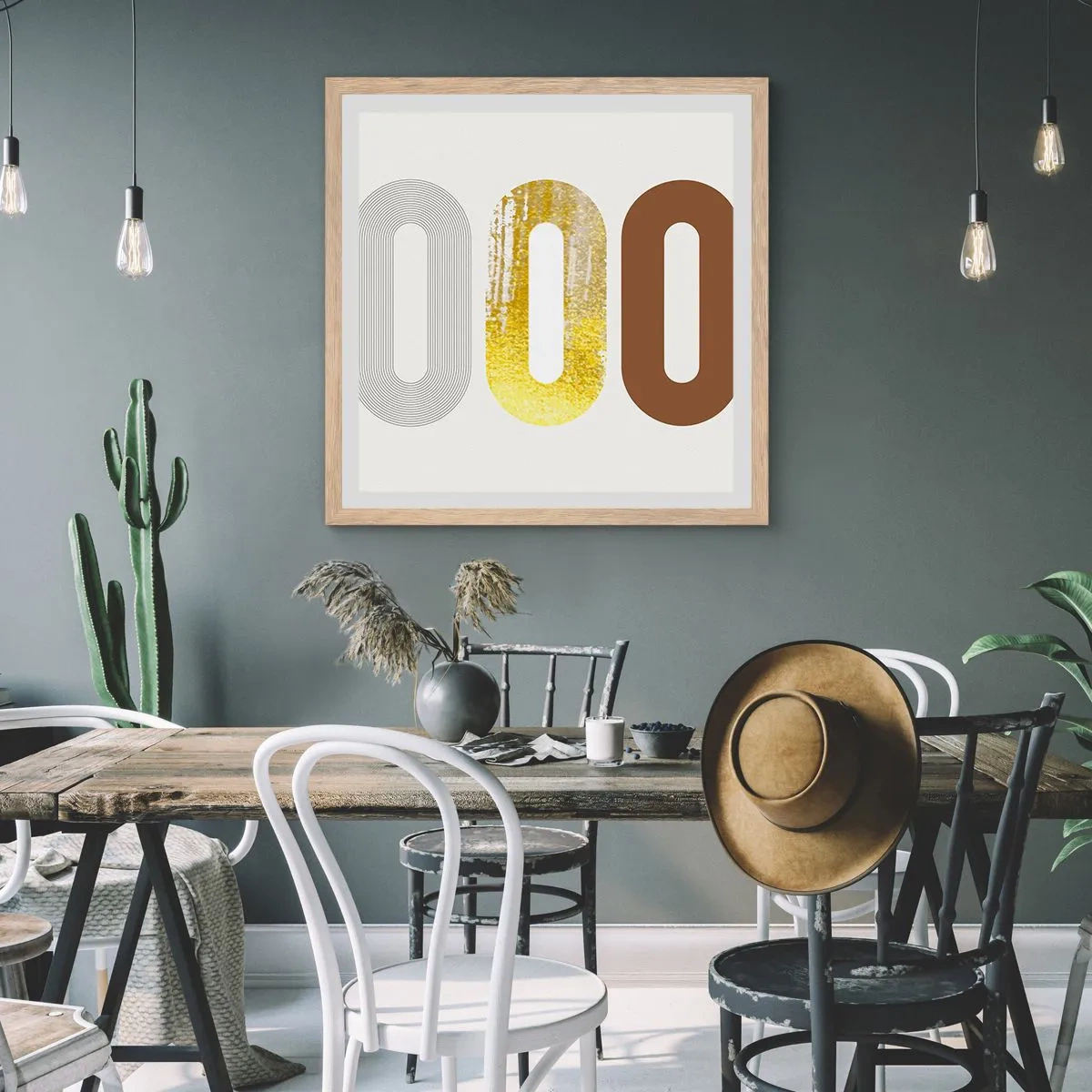 Poster in einem Rahmen aus heller Eiche - Oooh! - 40x40 cm
