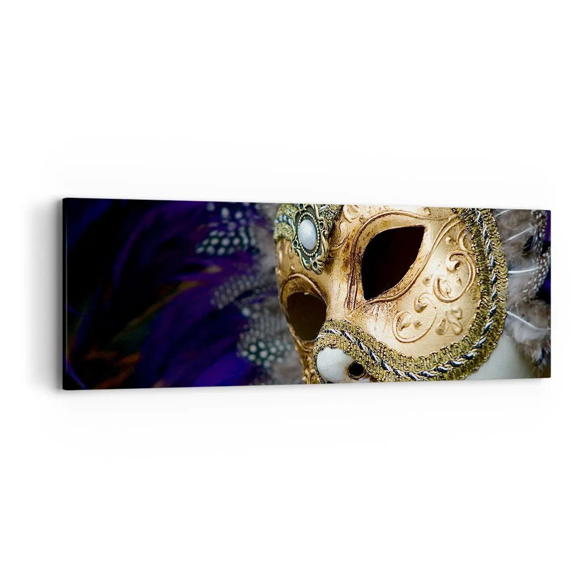 Bild auf Leinwand - Leinwandbild - Venezianisches Porträt in Gold - 90x30 cm