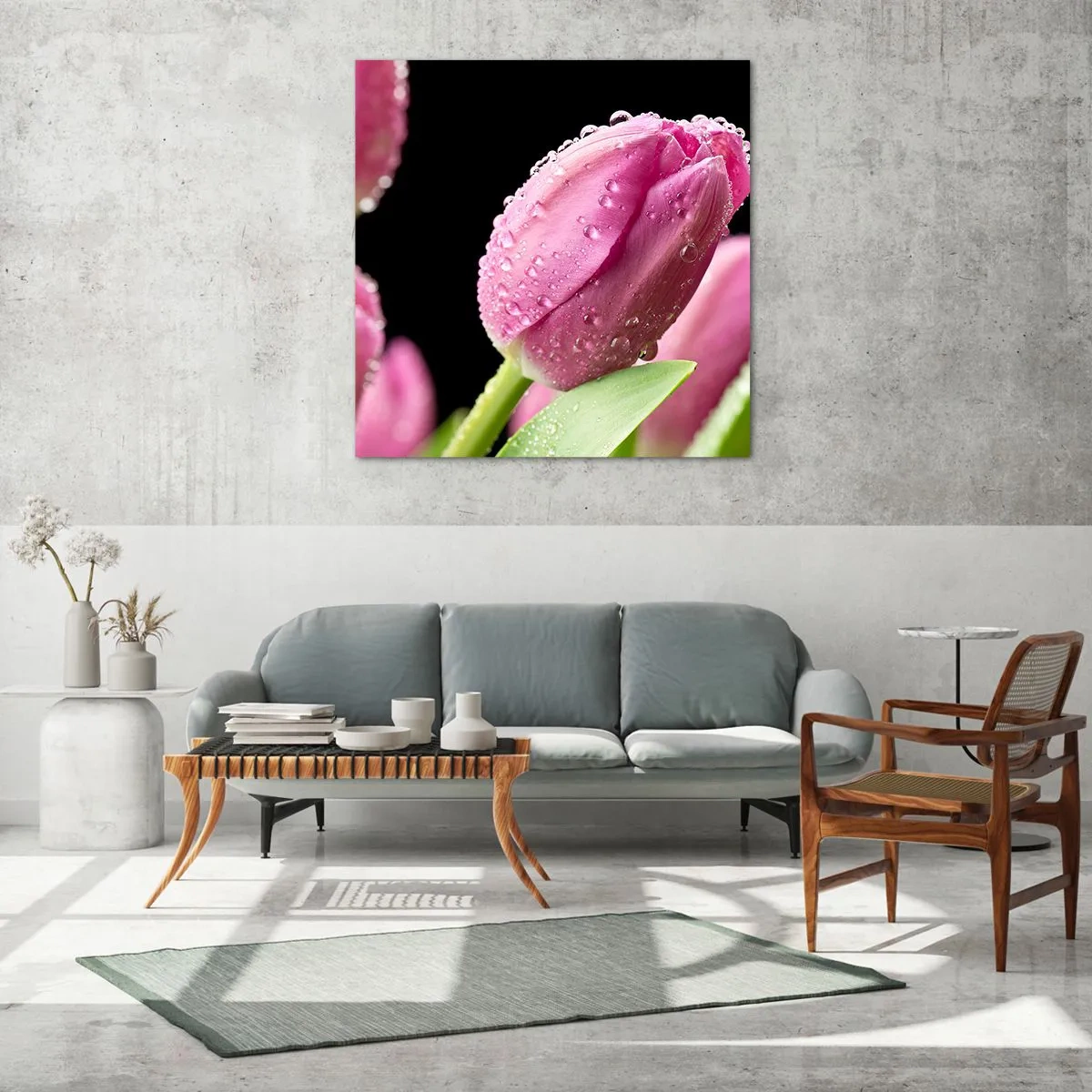 Glasbild - Bild auf glas - Lila Traum im Tau - 40x40 cm