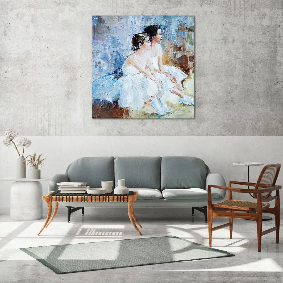 Glasbild - Bild auf glas - Rest der jungen Schwäne - 70x70 cm