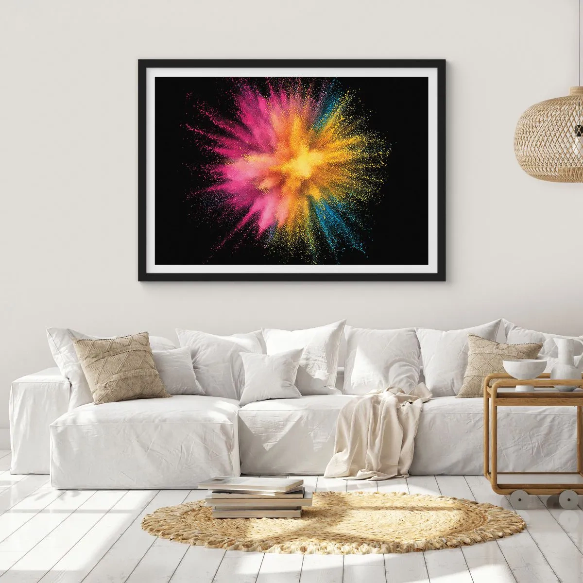 Poster in einem schwarzem Rahmen - Die Geburt der Farben - 40x30 cm