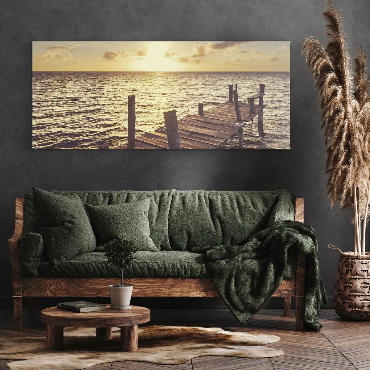 Bild auf Leinwand - Leinwandbild - Das goldene Land der Sanftmut - 90x30 cm