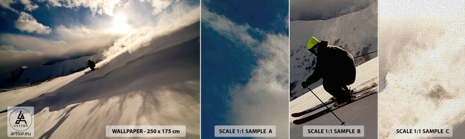 Fototapeten Muster Premium Canvas - Bergherausforderung angenommen - Sportarten und Hobbys, Berge, Alpen - 100x30 cm