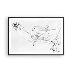 Poster in einem schwarzem Rahmen - Wintermorgen - 91x61 cm