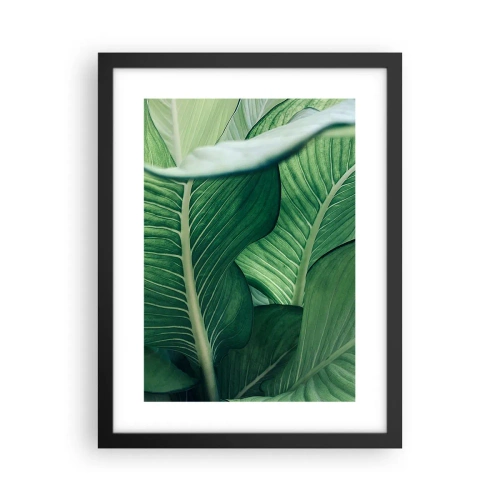 Poster in einem schwarzem Rahmen - Intensiv grünes Leben - 30x40 cm