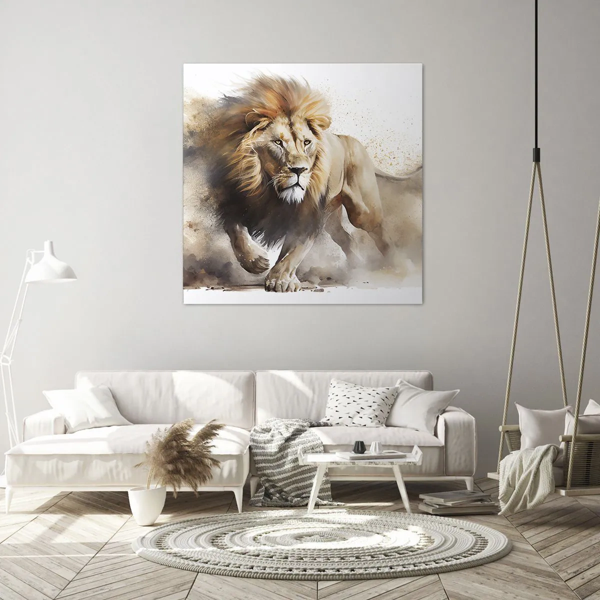 Bild auf Leinwand - Leinwandbild - Der König zog um - 50x50 cm