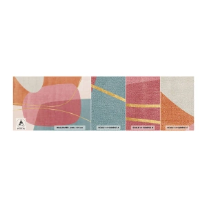 Fototapeten Muster Selbstklebend Deluxe Sticker - Pastellkomposition mit Goldfaden - Abstraktion, Minimalismus, Formen - 100x30 cm