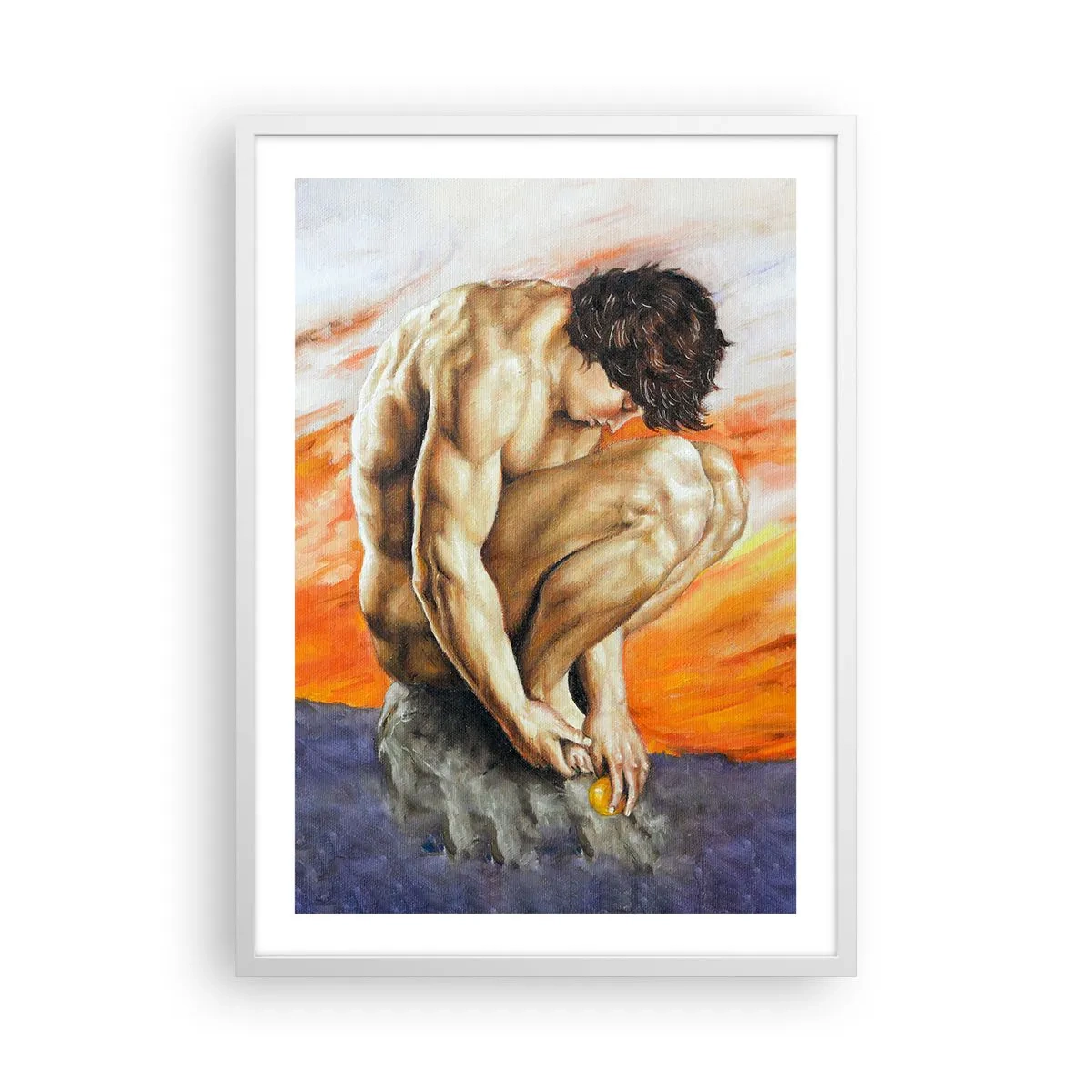 Poster in einem weißen Rahmen - In sich versunken - 50x70 cm