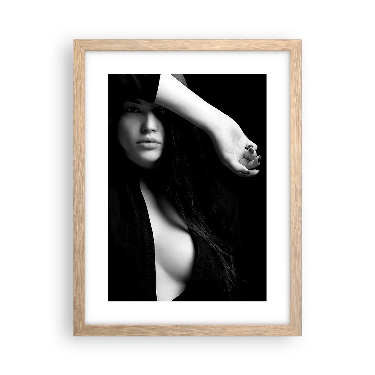 Poster in einem Rahmen aus heller Eiche - Schule der Verführung - 30x40 cm