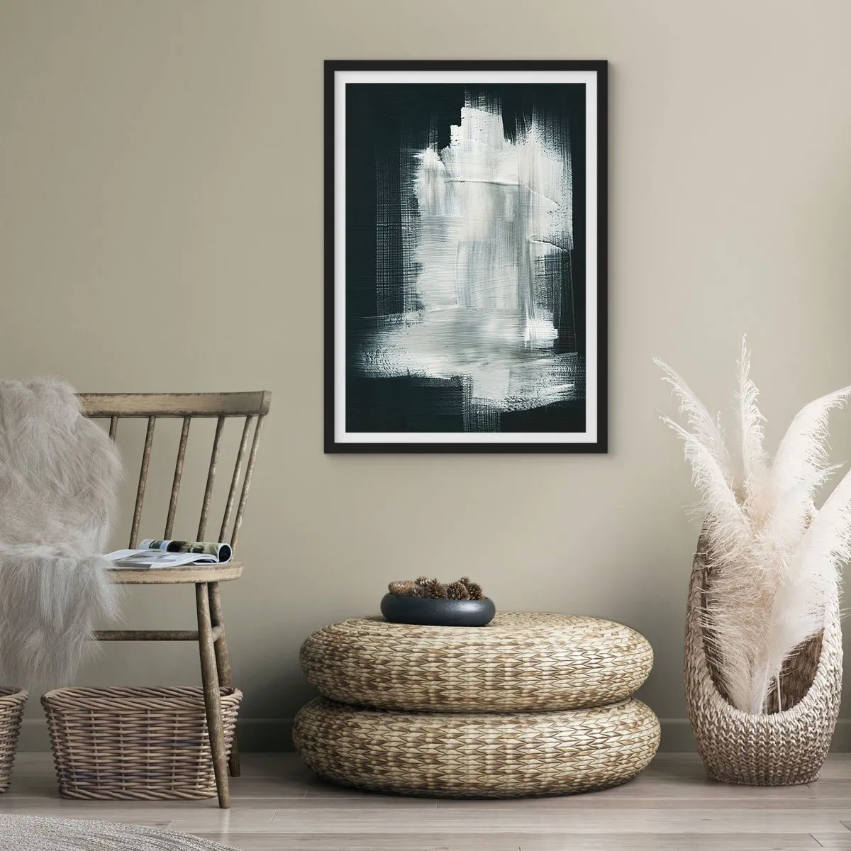 Poster in einem schwarzem Rahmen - Vertikal und horizontal gewebt - 70x100 cm