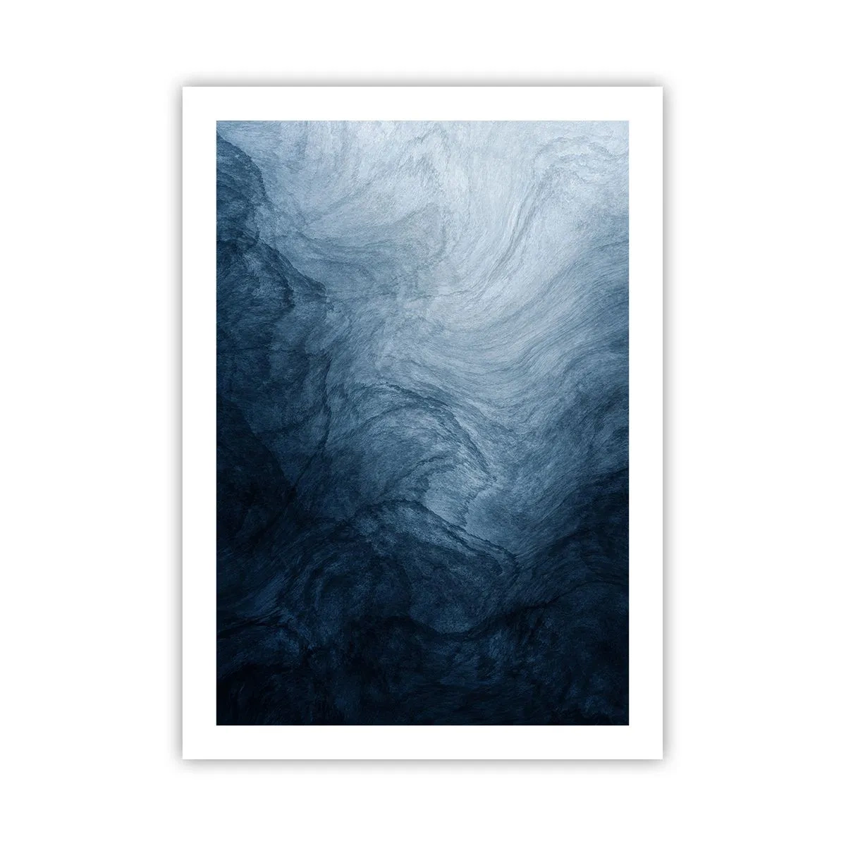 Poster - Abstrakte Komposition in Marineblautönen - 50x70cm - Greifen Sie tief - Moderne Wanddekoration für Wohnzimmer und Schlafzimmer ARTTOR