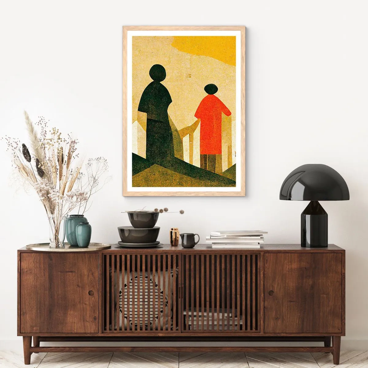 Poster in einem Rahmen aus heller Eiche - Es ist noch ein langer Weg - 50x70 cm