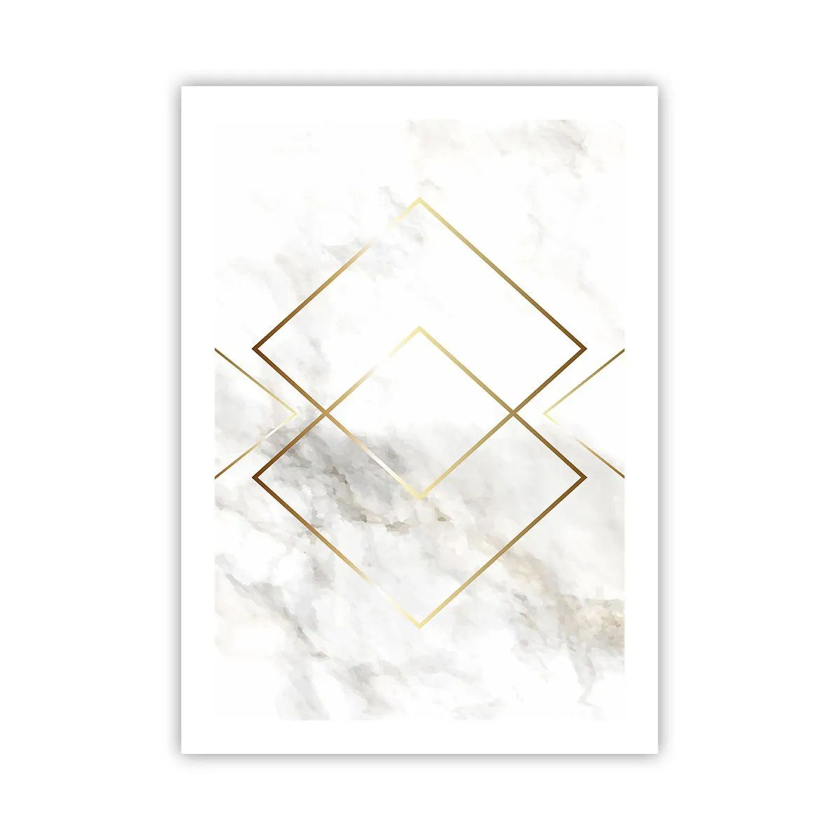 Poster - Geometrie in goldenen Linien auf Marmorhintergrund - 50x70cm - Ein Blick in die Unendlichkeit - Moderne Wanddekoration für Wohnzimmer und Schlafzimmer ARTTOR